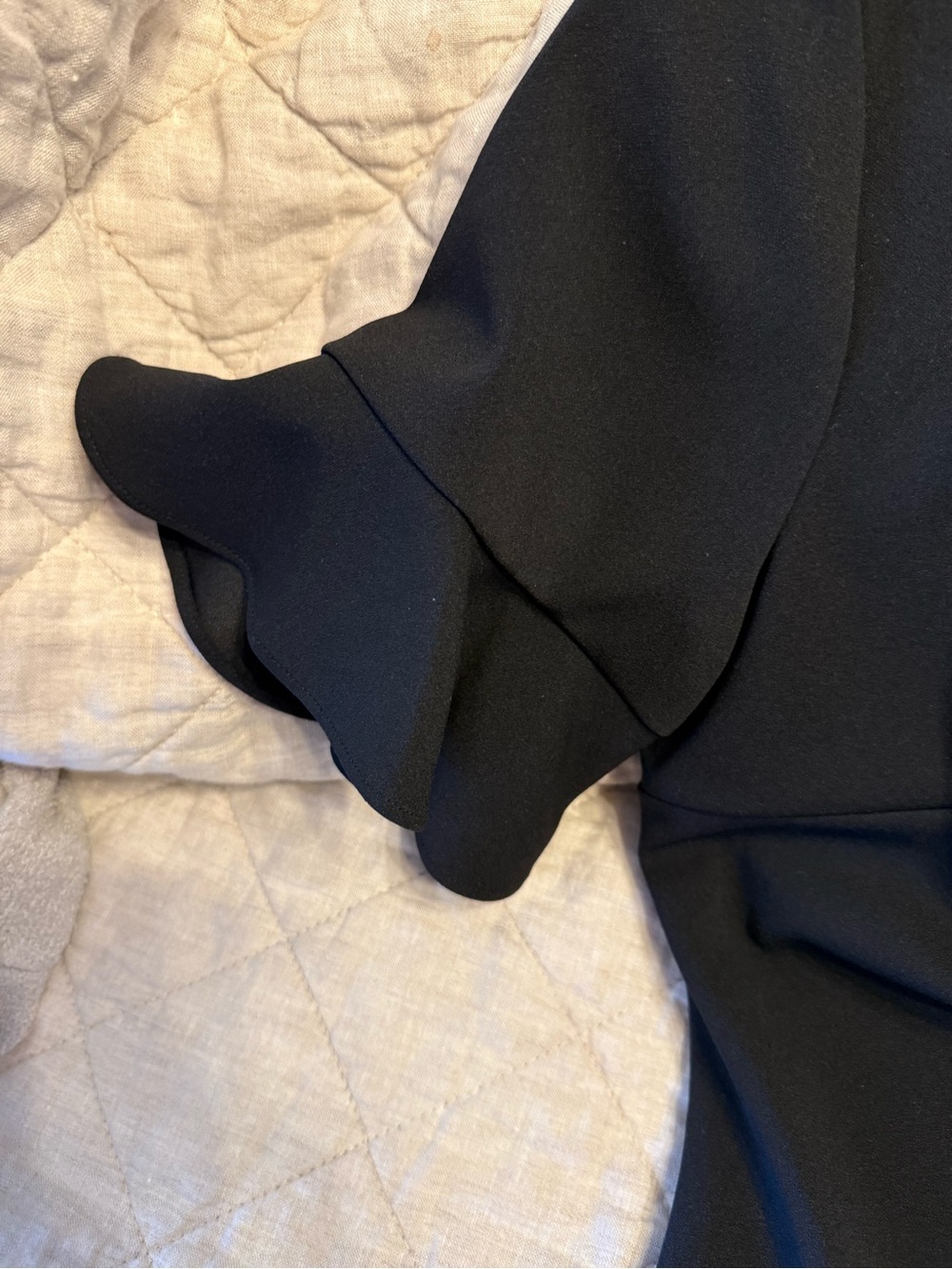 Calvin Klein Black Midi Sheath Dress with Ruffle Sleeves - Picture 7 of 7